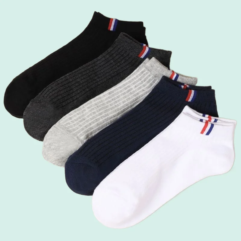 5/10 Pairs Men Cotton Short Socks High Quality Breathable Mesh Sport Socks Casual Ankle Sock Spring Summer Non-slip Boat Socks