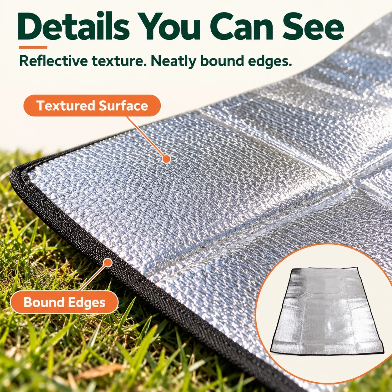 Waterproof Double-sided Moisture-proof Aluminum Foil Foam Pad Insulating Foil Mat Picnic Camping Mat for Beach Outdoor