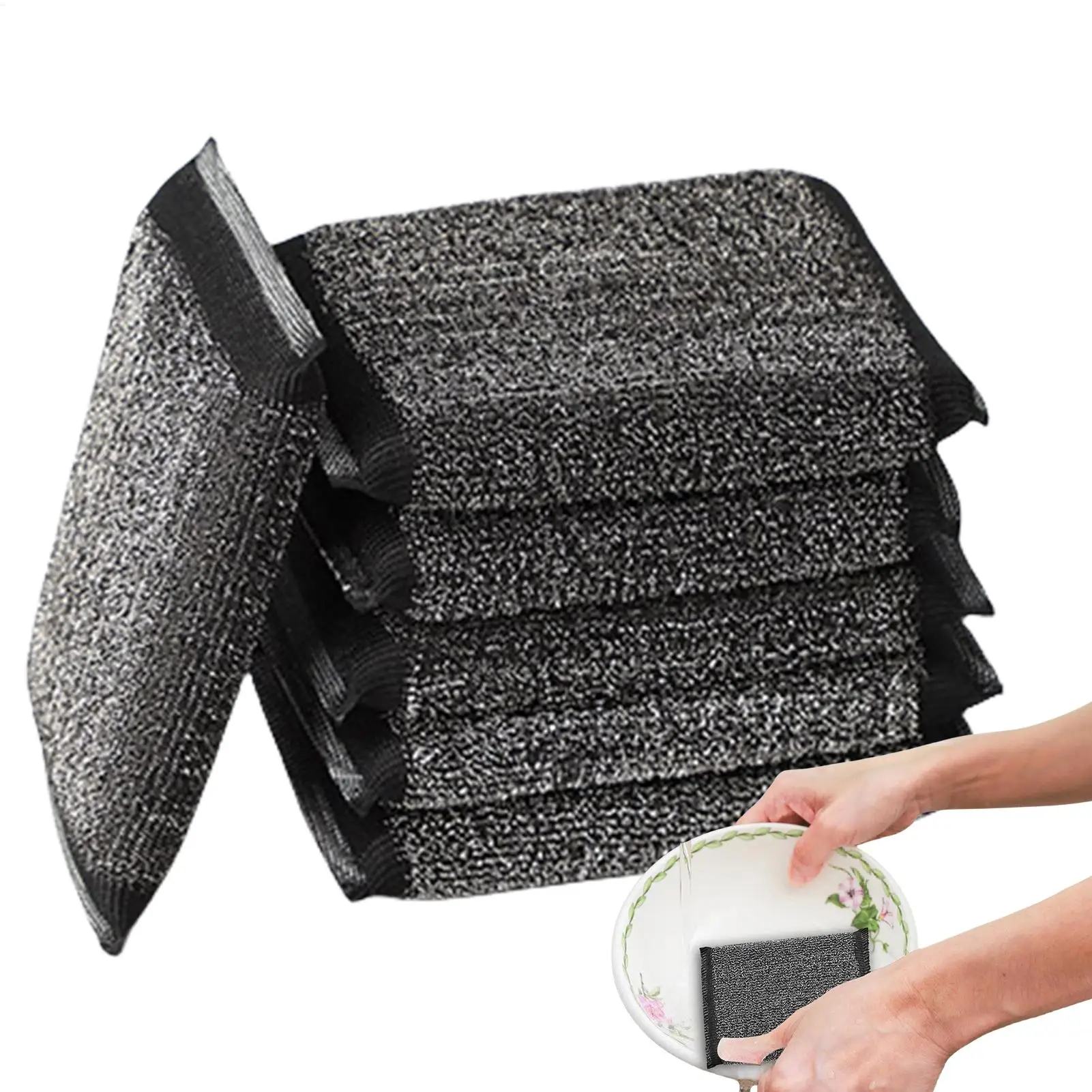6 Stück Scheuerschwämme für Geschirr, kratzfeste Wasch-Peeling-Pads, wiederverwendbarer Geschirrspülschwamm für die Haushaltsreinigung in der Küche