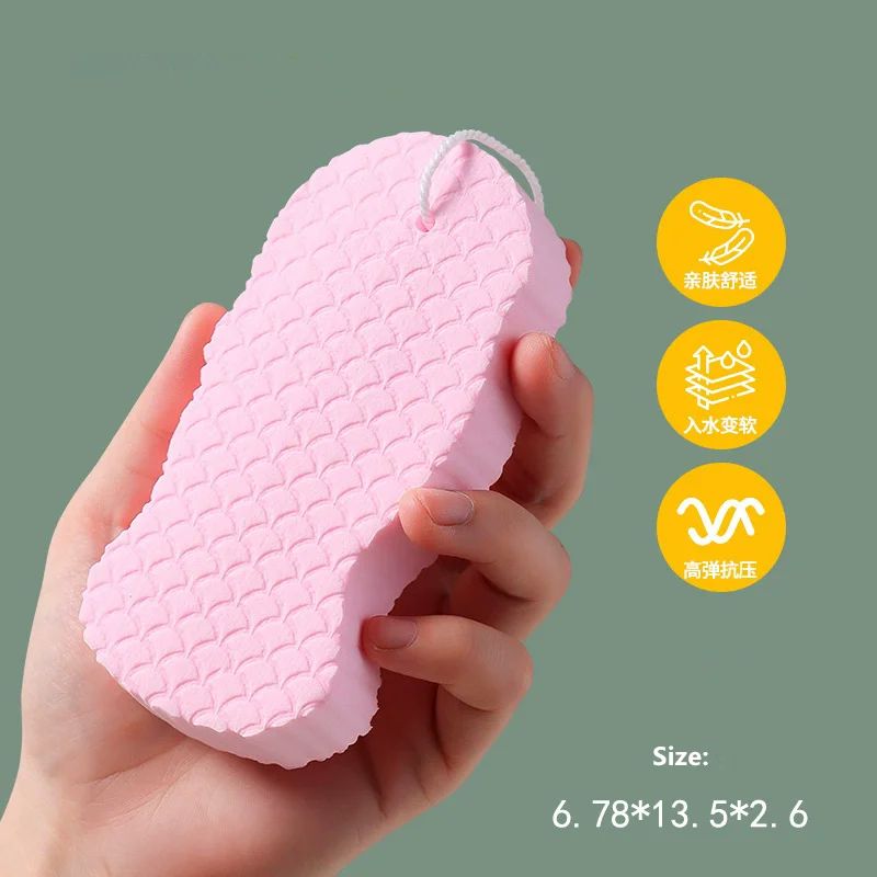3D Fish Scale Baby Sponge Bath Liner Soft Scrubber for Infant Skin Friendly Bathing Tool view 6