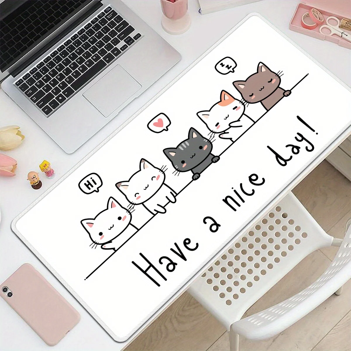 

Cartoon Cute Cat Mouse Pad 900x400 Colorful Anime Computer Large Desk pad Keyboard Laptop Mat Gaming MousePad gaming accessories