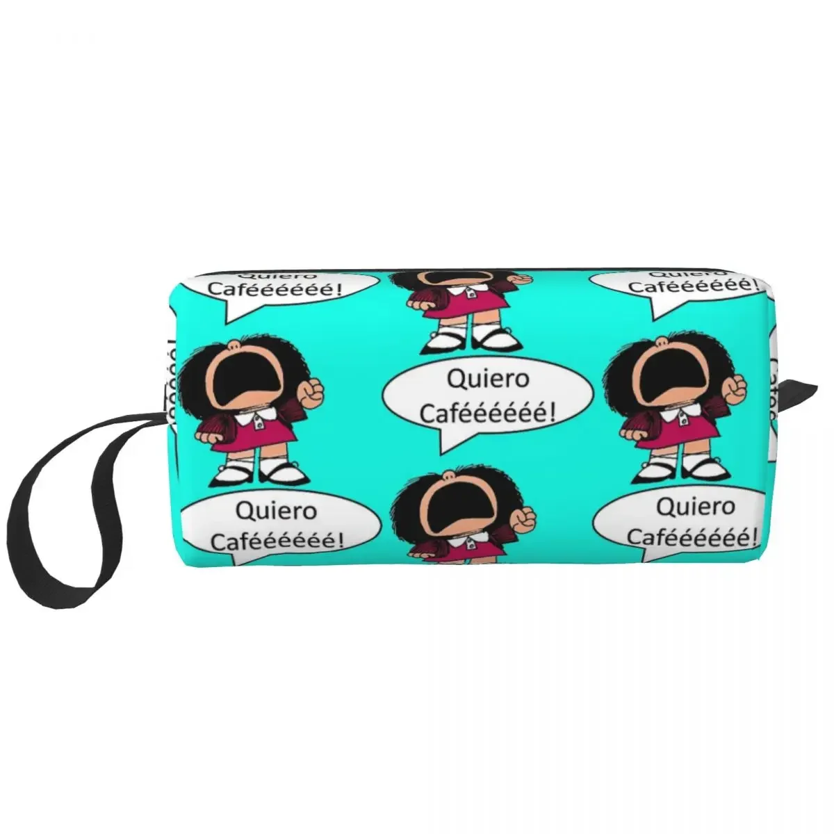 Mafalda Coffee Cartoon Makeup Bag Pouch sacchetto cosmetico per uomo donna borsa da toilette Dopp Kit