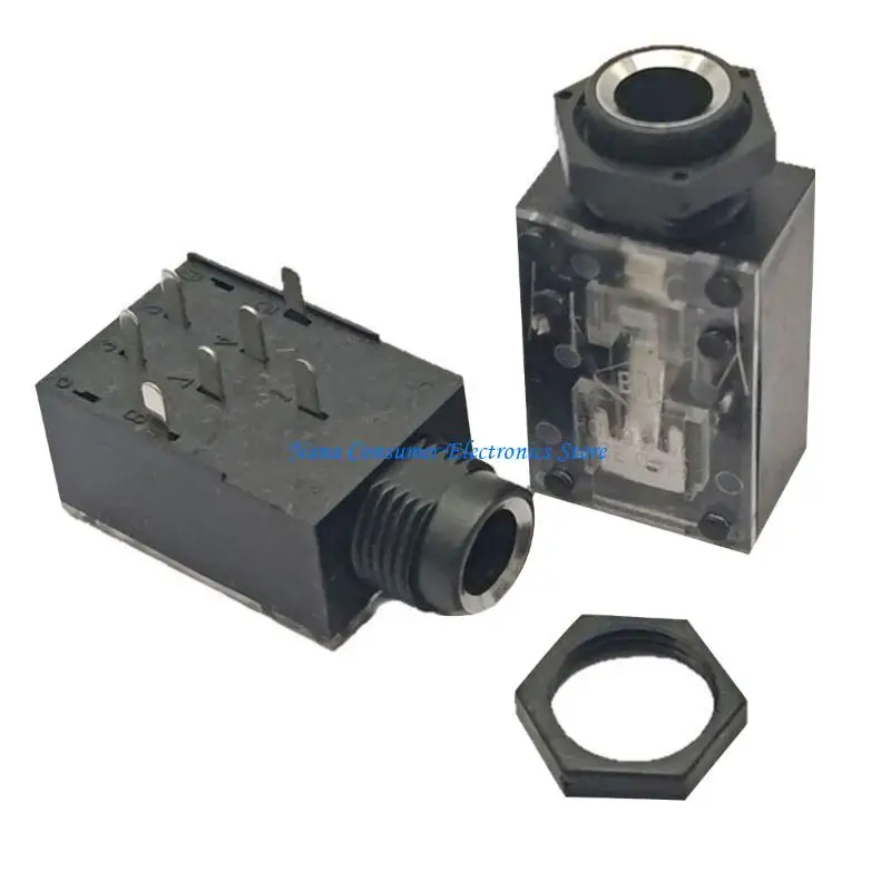 G7NE Universal 7Pin Two Channel Sound Jacks 6.35mm Female Sockets For Microphones And Amplifiers Systems