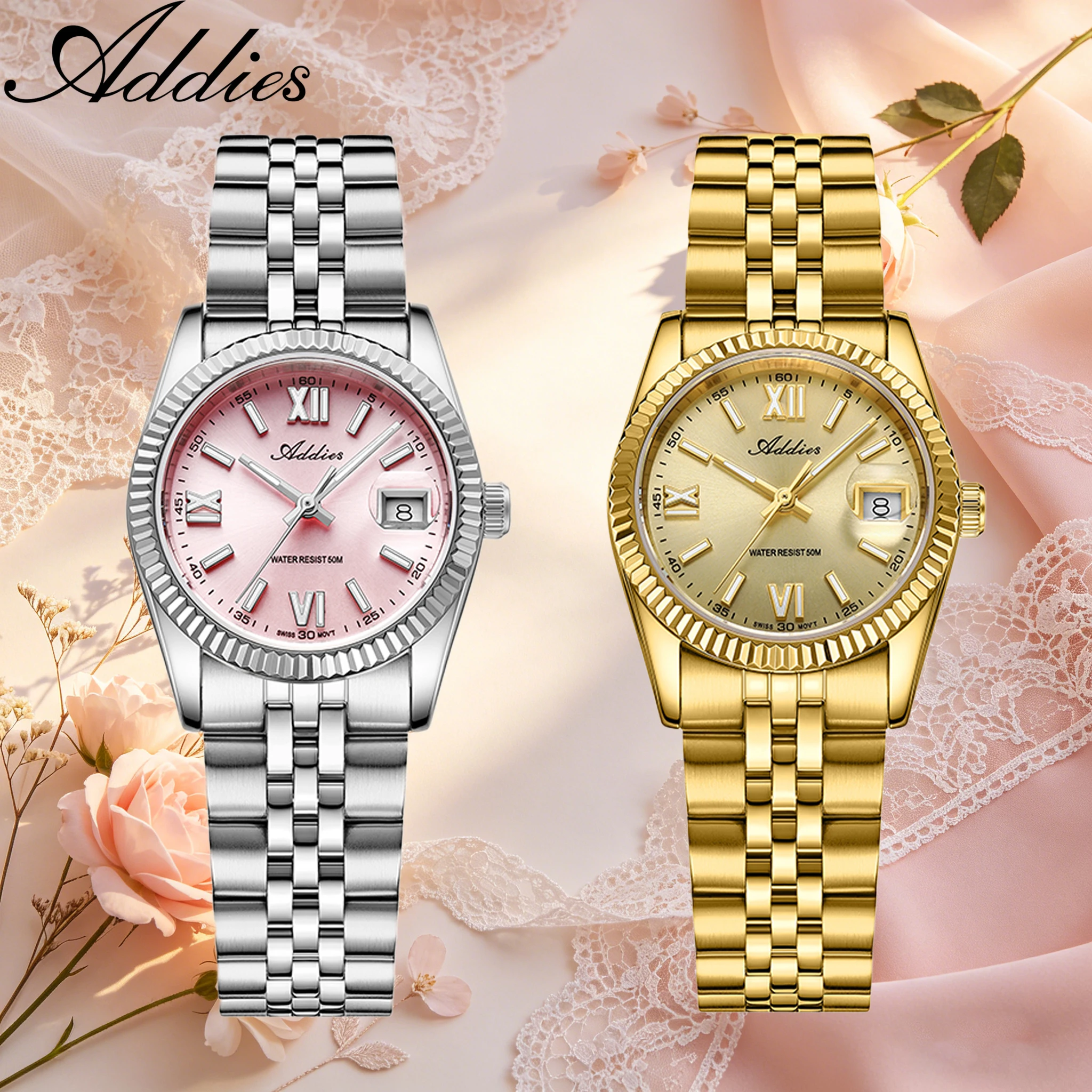 

Addies New Luxury Couple Watches AW25901 5Bar Waterproof Outdoor Sport BGW9 Super Luminous Sapphire Glass Diving Wrisrwatch Gift