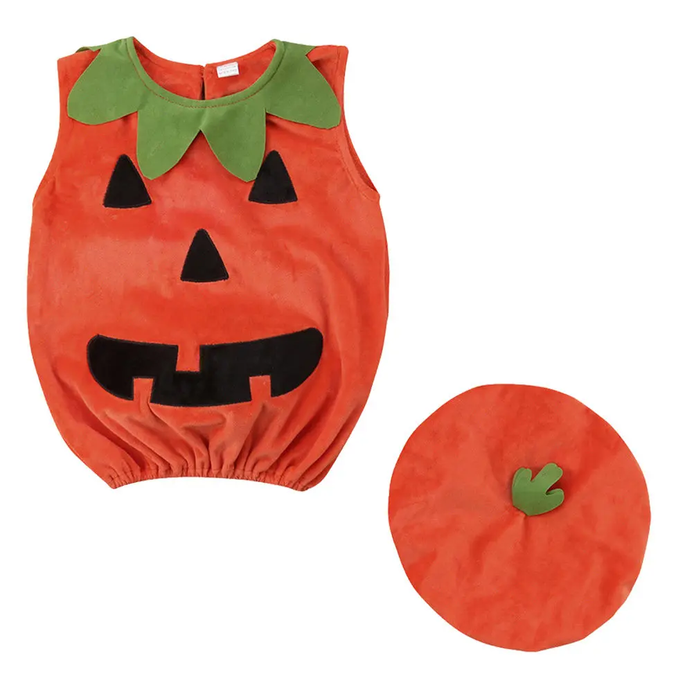Disfraz de Calabaza de Halloween para Bebé, Niño Pequeño e Infante, Suave, Cómodo, Fácil de Poner y Quitar, Espacioso, Cálido, Ideal para Fotos y Fiestas