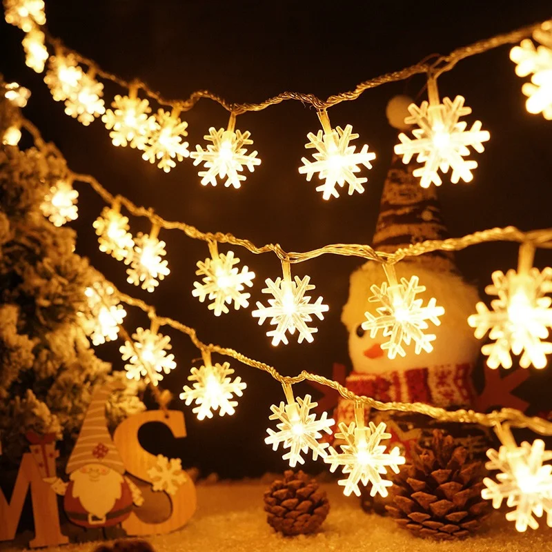 2023 LED Snowl String Lights Party Indoor Atmosphere Christmas Decoration Room Battery Lights Outdoor Waterproof Outdoor