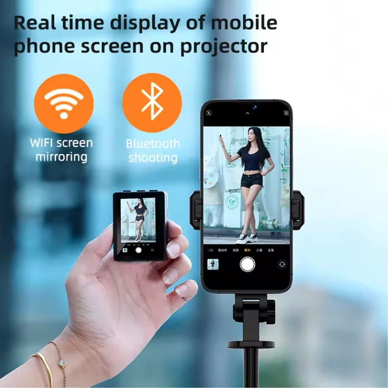 Wireless Selfie Stick Tripod Stand with Small Screen Casting Selfie Monitor Bluetooth Remote Control For Smartphone Selfie