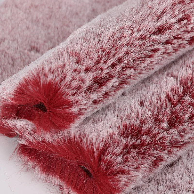 Good Cream Dyed Tip Imitate Rex Rabbit fur Length 2cm Hairy Faux Fabric Fabric DIY Fur Collar Coat/Clothing Accessories/Scarves