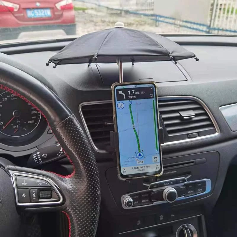 Auto Portable Mobile Phone Holder Car Mini Sunshade Rainproof Bike Motorcycle Decoration Umbrella Phone Stand Bracket Umbrella