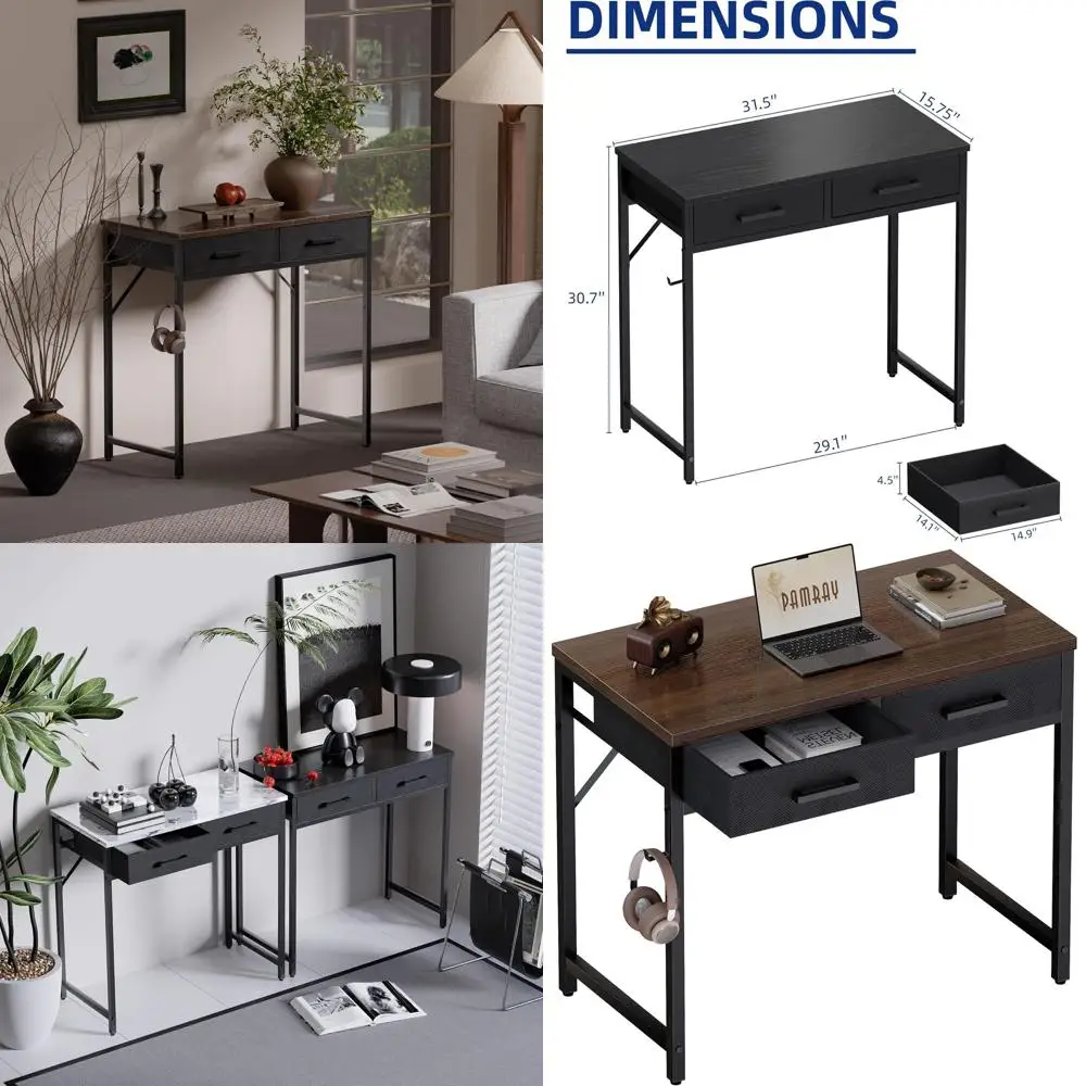 

Компактный стол 32 Desk коричневого цвета для домашнего офиса, кабинета или спальни, идеально подходит для небольших помещений.