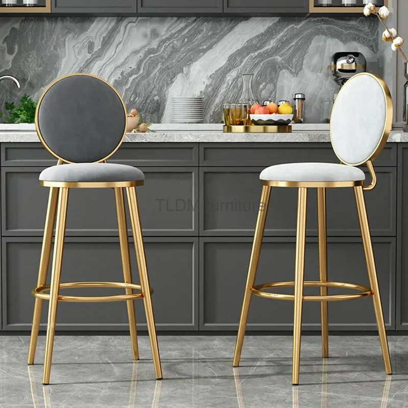 

High Bar Stools Lounges Dining Chairs Office Designer Nordic Chair Counter Velvet High Kitchen Stool Barkrukken Furniture