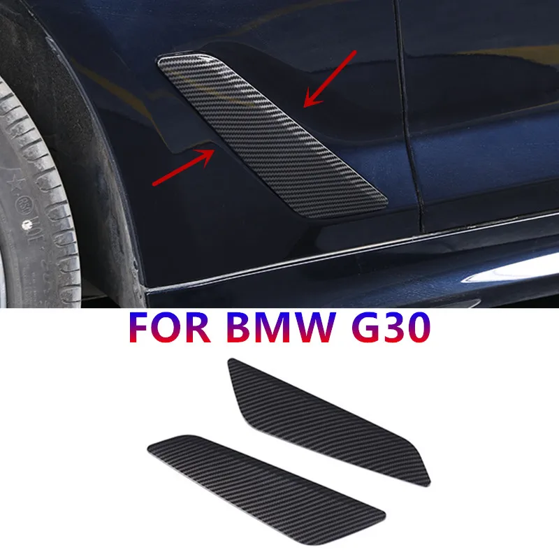 

Car Side Vent Trim Covers Fender Side Markers Carbon Fiber Patterns For BMW 5 series G30 2018-2023 Auto Accessories