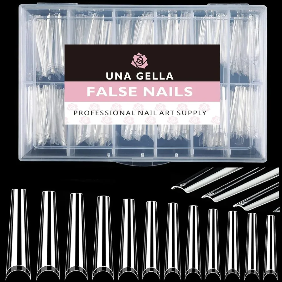 

Coffin Fake Nails Tips Extra Long 216 PCS XXL Coffin Acrylic Fake False Nails Tips Long Ballerina Nail Tips with Box for Nail S