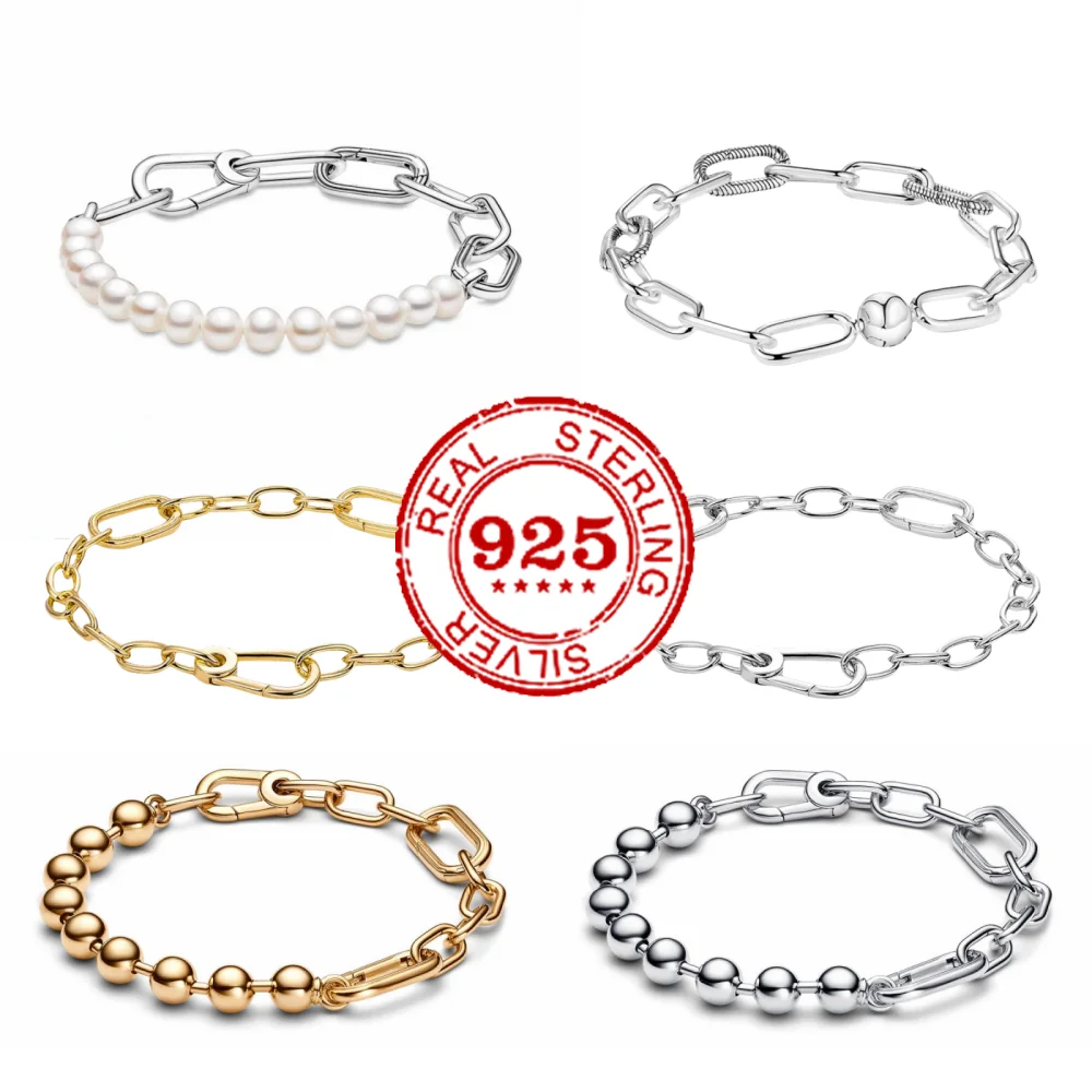 2024 Hot 925 Sterling Silver Original Me Bracelet Fit Brand Me Charm Beads Fashion Round Beads Women femme Bracelet Jewelry