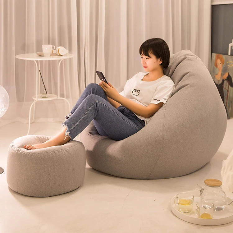 Imagen 6: Sofá Inflable de Espuma, Cómodo Sillón Reclinable de Espuma Viscoelástica para Sala de Estar con Reposapiés Pequeños