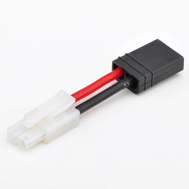 10 PCSAmass 14AWG 100mm Silicone Wire TRX to Tamiya Connector Plug Adapter Female Male Cable for RC Lipo Battery Plastic Materia