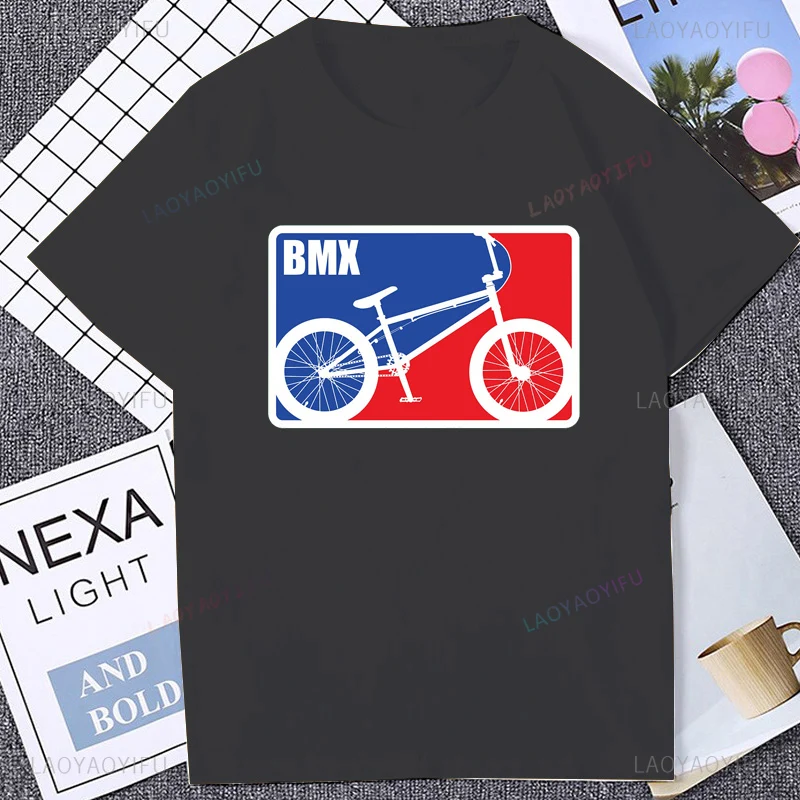 رائجة البيع BMX الدراجة الجرافيك الأساسية التي شيرت فضفاض الشارع الشهير موضة Harajuku الهيب هوب رجل تي شيرت التنفس الراحة القطن تي شيرت #2