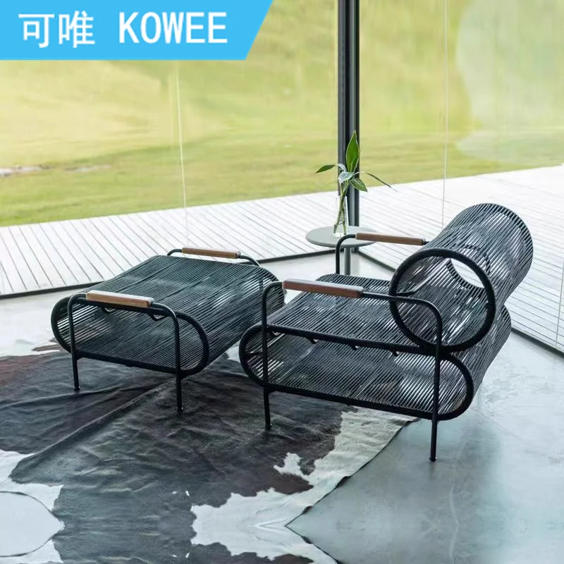 

Outdoor sofa rattan courtyard hotel homestay dew balcony rattan chair coffee table combination leisure overhead