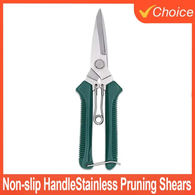 

190mm Straight Head Pruning Shears Non-slip HandleStainless Steel Outils Manuels Household Bonsai Garden Scissors Pruing Shear