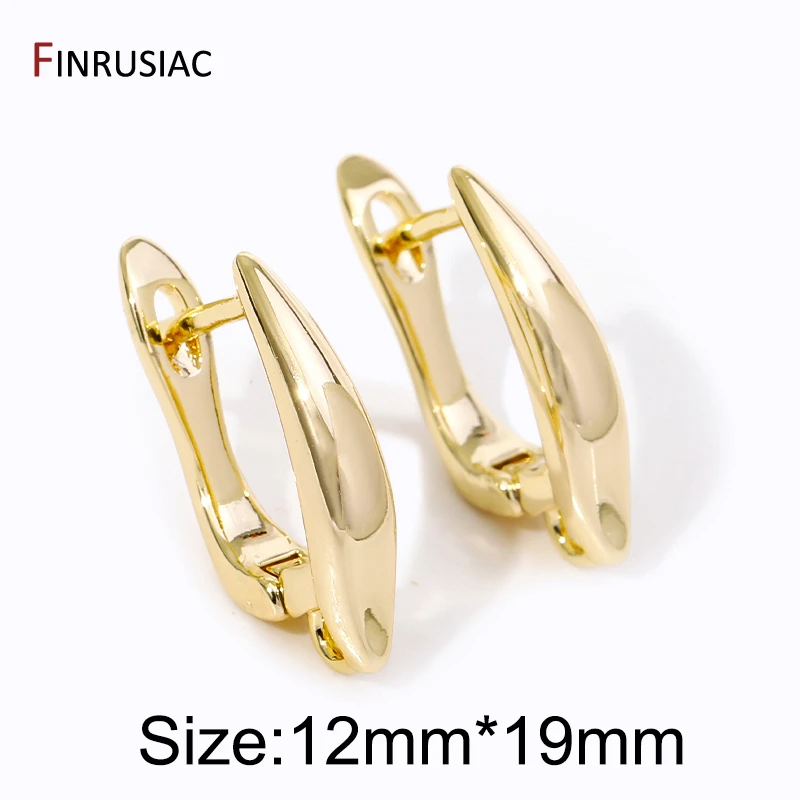 18K Vergoldete Messing-Ohrhaken, Glatte Ohrclips, Ohrverschlüsse, DIY-Zubehör für Damen-Ohrringe – Detail 21