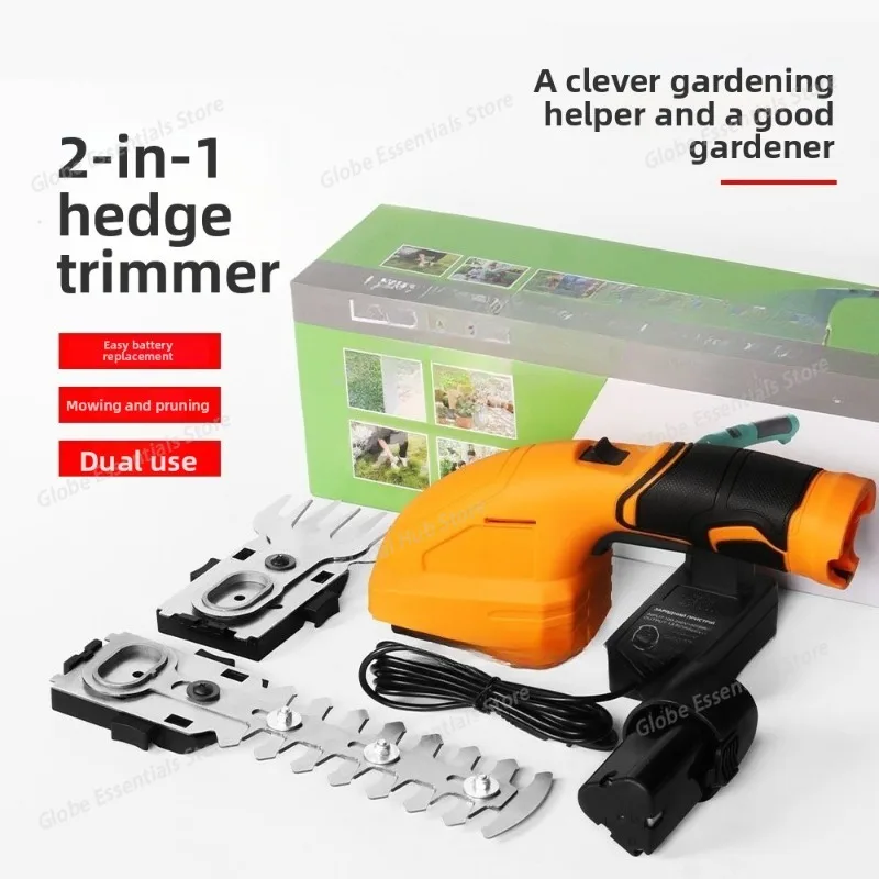 Effortlessly Trim Your Lawn and Shrubs with  Electric Handheld Hedge Trimmer Rechargeable Lithium-Ion Battery