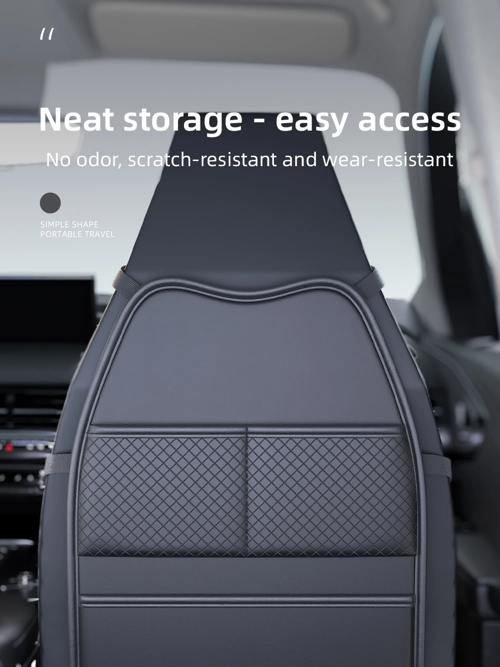 Neue Auto Sitz Schutz Abdeckung Auto Sitz Kick Proof Pad mit Taschen PU Auto Sitz Zurück Lagerung Tasche Multi-funktionale tablet Halter – Detail 1