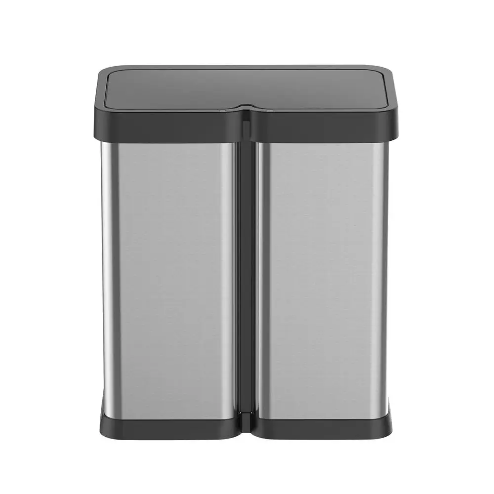 

8 Gallon Automatic Touch Trash Cans with Motion Sensor, Dual Component Soft Close Lid Stainless Steel Rubbish and Recycling Bin