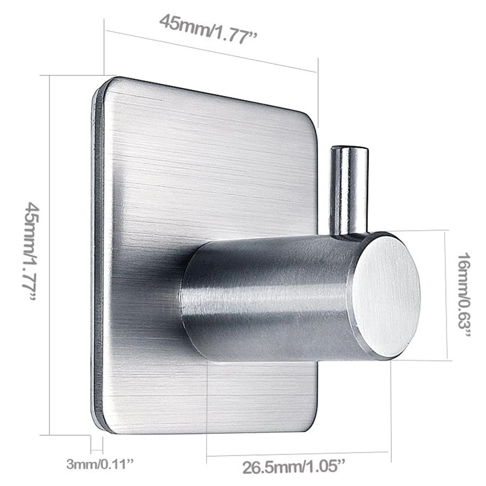 4Pcs Adhesive Heavy Duty Wall Hook Waterproof Stainless Steel, Mounting - Bathroom and Bedroom image 2