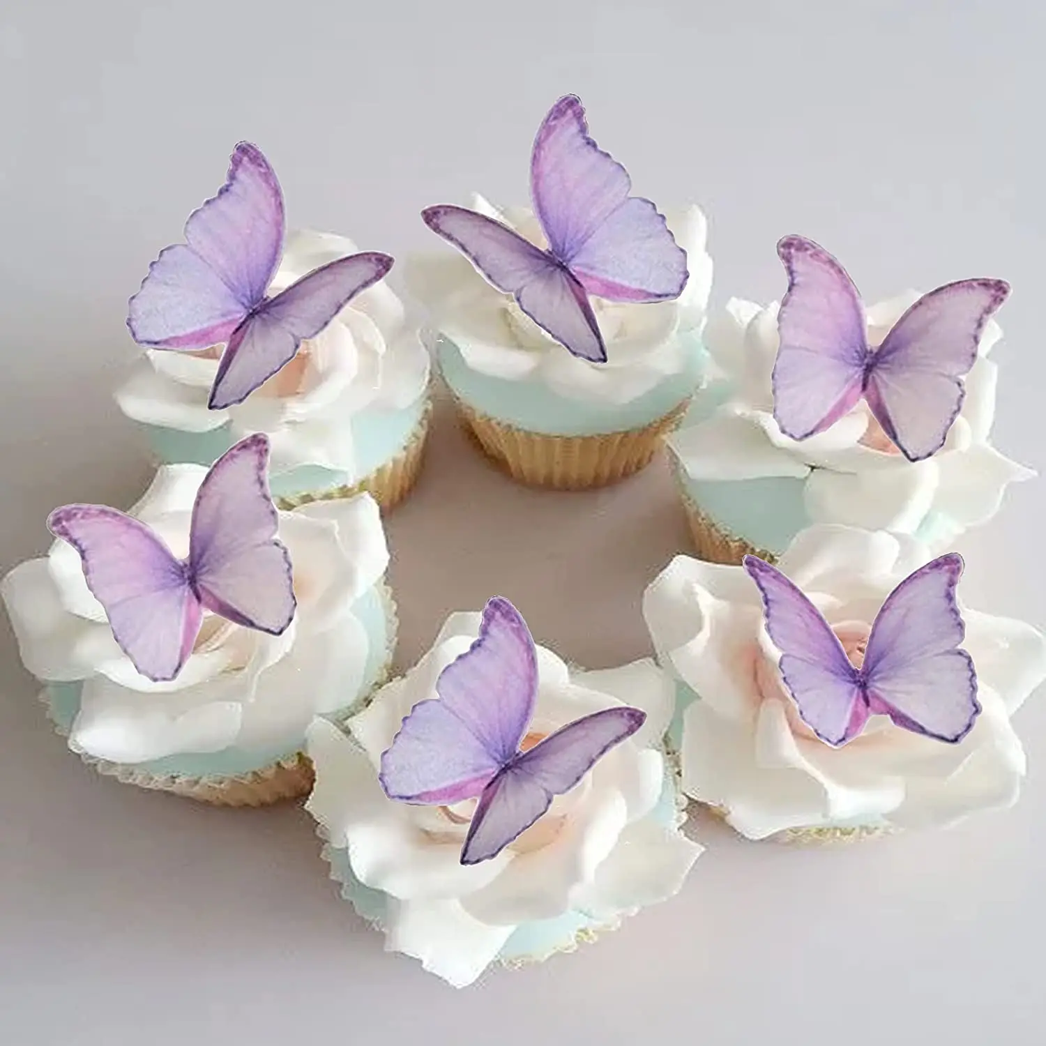 48Pcs Wafer Paper Butterflies Set Cake Decorations Cupcake Topper Cupcake Topper Dessert Sign Dessert Table Arrangemen