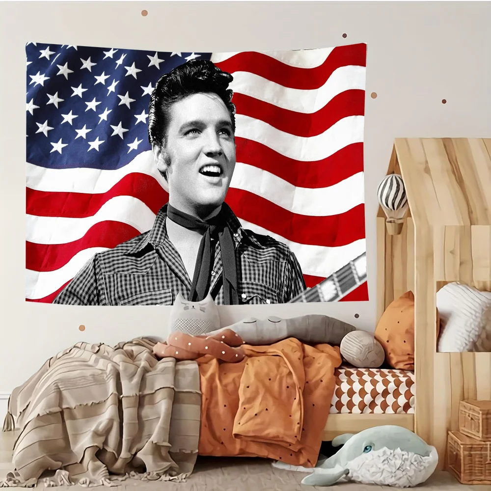 Rock Movies E-Elvis Tapestry Wall Hanging Tapestry Art Deco Blanket Curtain Hanging at Home Bedroom Living Room Decor