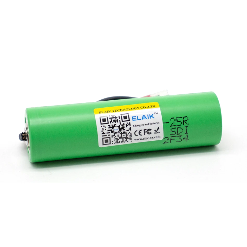 Batterie aste au lithium INR18650, décharge à courant élevé, cellule d'alimentation 20 A, fil de bricolage, 24.com, 25R, 2500 V, 18650 mAh, 3.7, 4 pièces