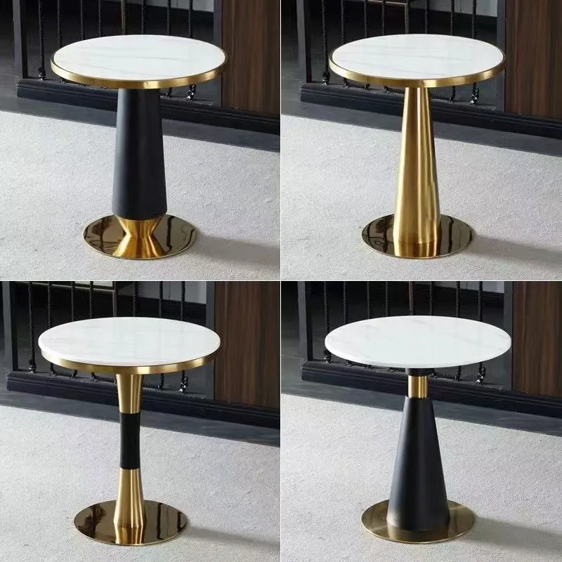 Stainless steel gold-plated table feet Light luxury dining feet Round base Titanium table feet
