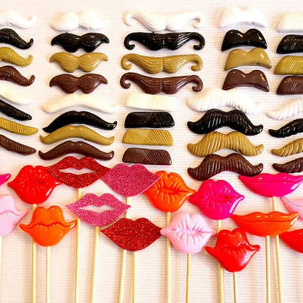 

Exaggerated Colorful Beard Photo Props on A Stick Handmade Eco-Friendly Lightweight Perfect for Wedding Children's Party Photo