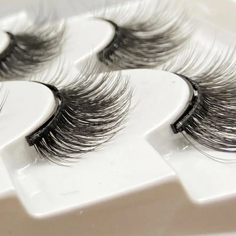 Fake Eyelashes Natural Magnetic No Glue 3D Mink Lashes Natural Feathery Effect Lightweight Flexible Band Fake Lashes Extension