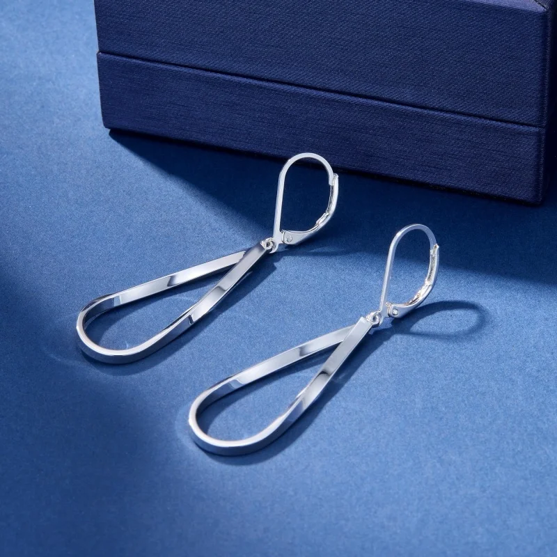 

Gold Silver Color Water Droplet Twisted Earrings Fashionable 14K Gold Plated Exquisite Daily Wear Jewelry Accessories for Women