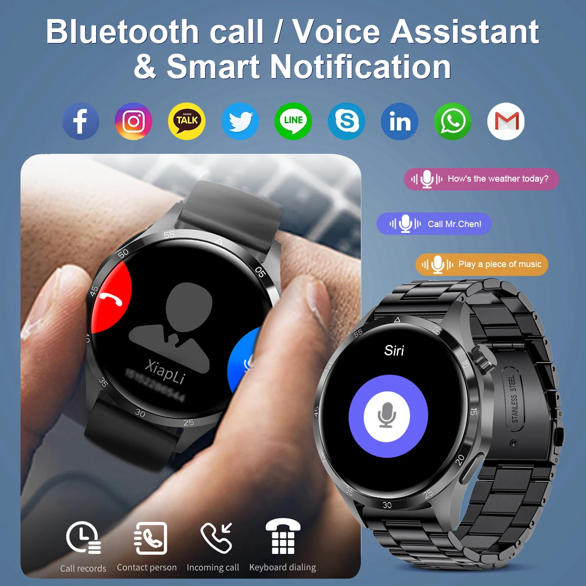 For Huawei GT4 PRO Smart Watch Men Watch 4 Pro AMOLED HD Screen Bluetooth Call GPS NFC Heart rate BloodSugar SmartWatch 2024 New