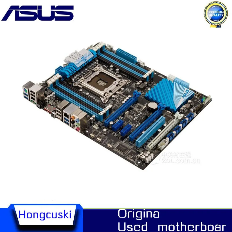 For ASUS P9X79 LGA2011 Used original motherboard Socket LGA 2011 DDR3 64GB X79 USB3.0 SATA3 Desktop Motherboard