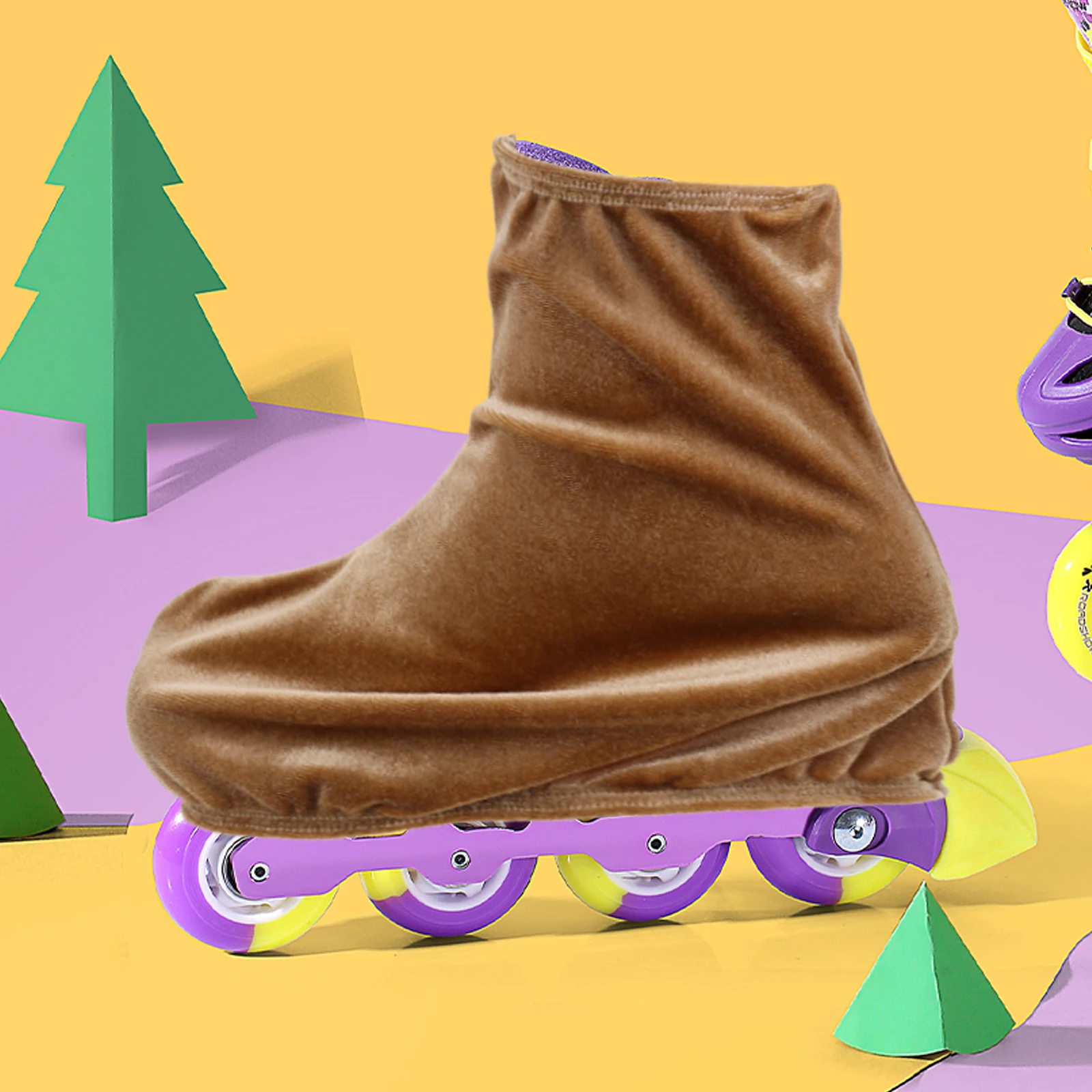 

1Pair Portable Polyester Skating Boot Covers Elastic Ice Skate Guards for Hockey Roller Skates Accessories Skate Covers