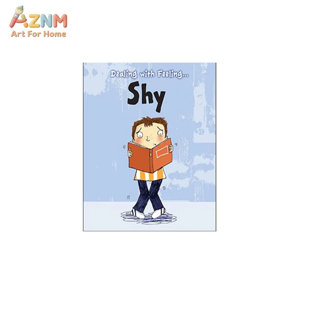 AZNM Children Emotion Canvas Wall Art Dealing with Feelings Cartoon Print Nursery Classroom Educational Decor Unframed