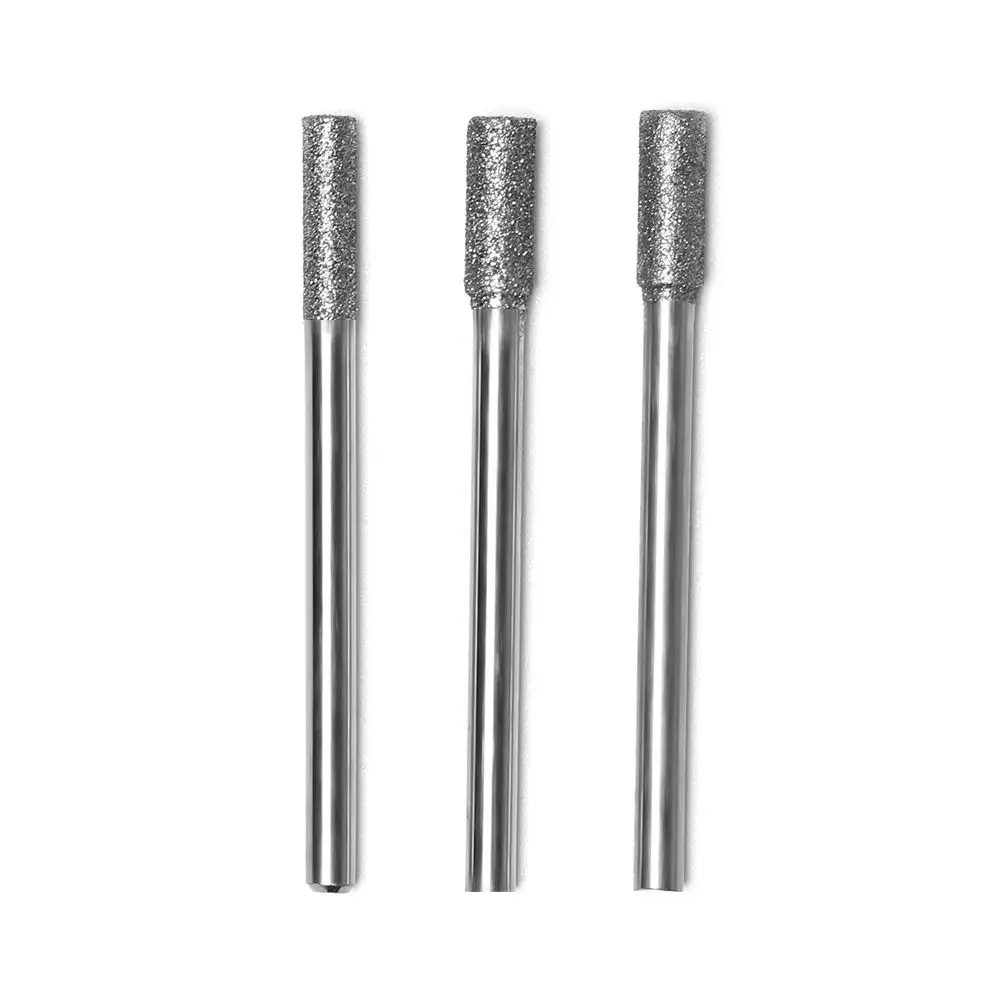 5pcs/Set 3mm/4mm/5/mm Diamond Drill Chainsaw Sharpener Burr Stone Round File for Polished and Peeled Chainsaws Sharpening Tool