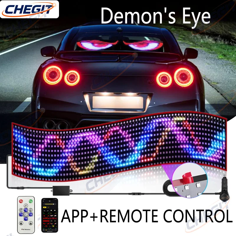 LED بكسل لوحة ضوء 12-24 فولت لتقوم بها بنفسك مخصص النص الإضاءة التمرير طوي ل مجلس الزجاج الأمامي APP شاحنة تعمل بالتحكم عن بعد الشيطان العين #1