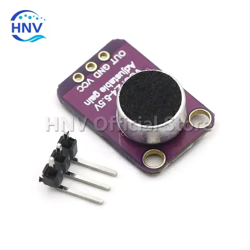 GY-MAX4466 MAX4466 Electret Microphone Amplifier Module Adjustable Gain OUT GND VCC Amplifier Board 2.4-5V DC