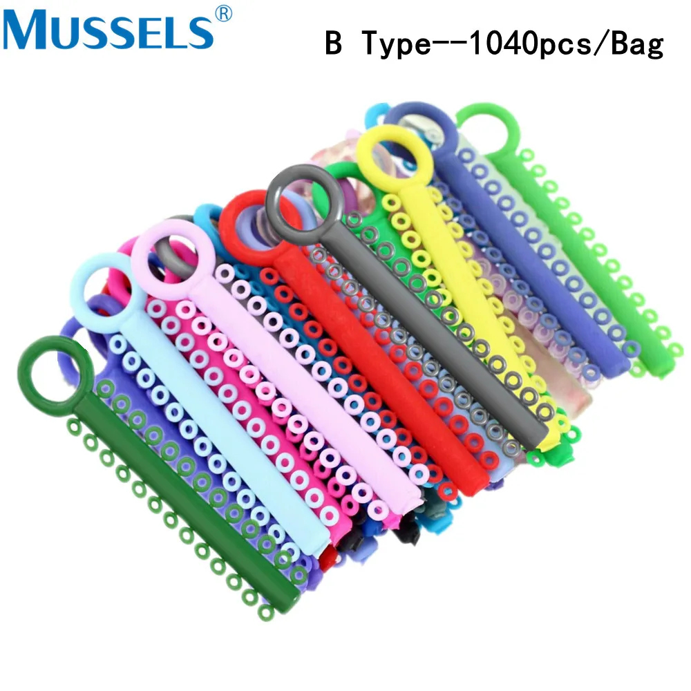 1040Pcs/40Sticks Dental Orthodontic Ligature Ties Elastic Rubber Bands Ring For Teeth Braces Brackets Dentist Treatment Ligating