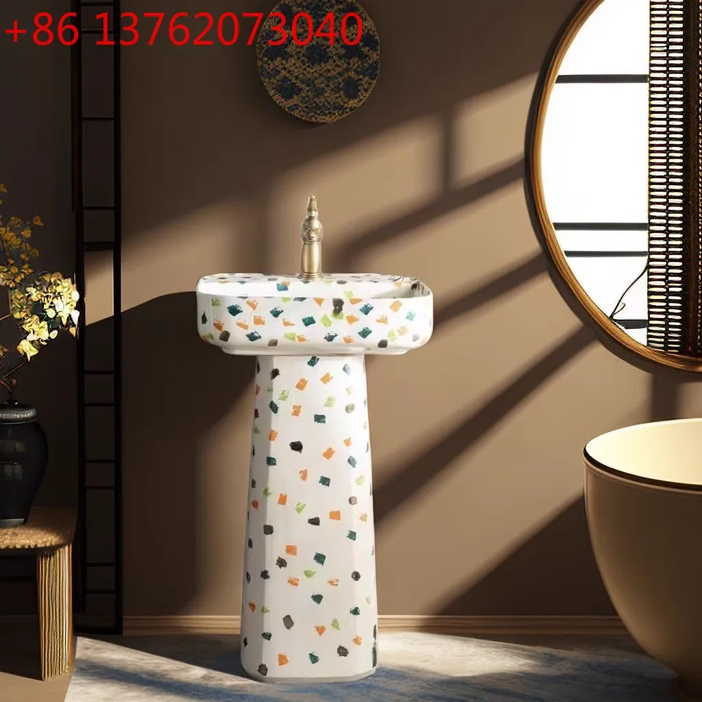 

Outdoor wash basin courtyard color integrated column basin