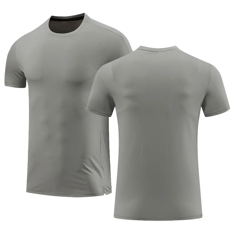 

Quick Dry Sports shirt Men Gym Clothing Running T-shirts Fitness Training Sportswear Gray Jogging Tshirt