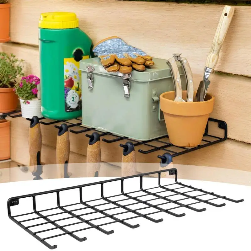 

Настенный органайзер для садовых инструментов, подвесной органайзер для ручных гаджетов, нескользящая просторная настенная стойка для инструментов для мастерской, подвала, дома