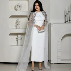 Jersey Sequined Rhinestone Prom Straight Scoop Neck Bespoke Occasion Gown Midi Dresses
