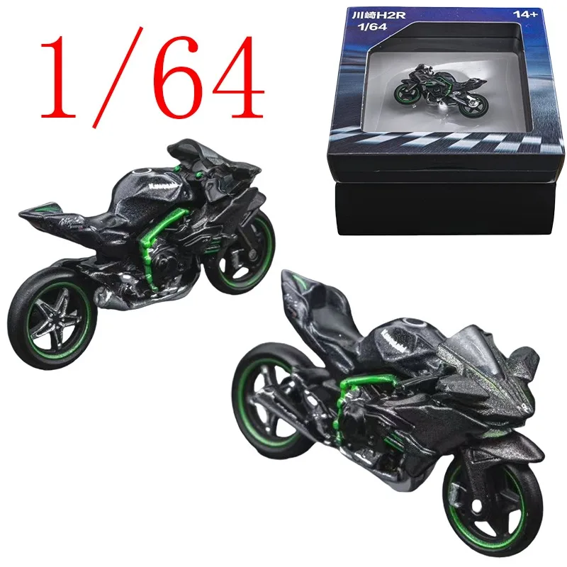 

Литая под давлением модель автомобиля из сплава Kawasaki в масштабе 1/64, Kawasaki H2R, игровые автомобили для мотоциклов, игрушки для мальчиков, подарок, оригинальная коробка