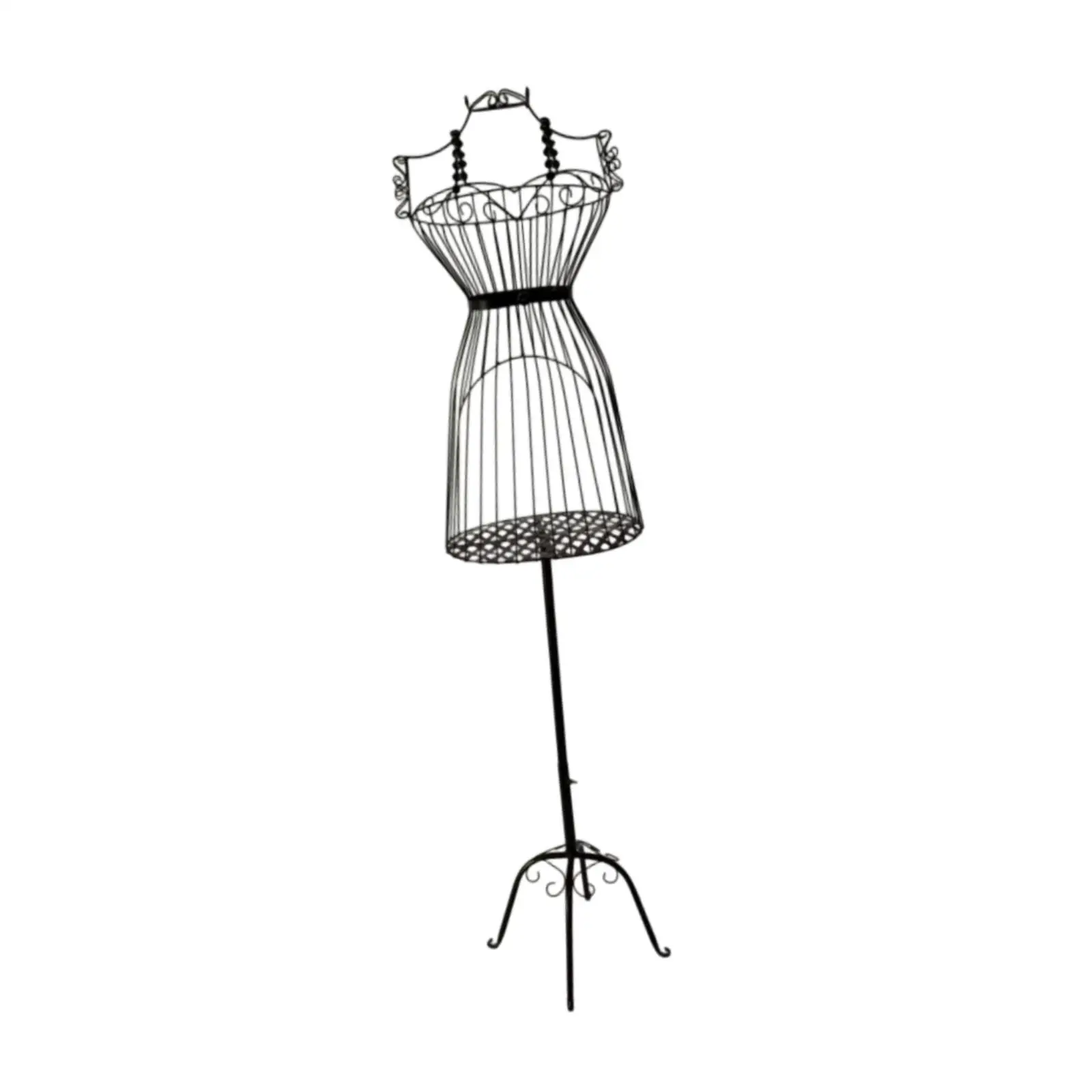 Female Wire Dress Form Mannequin Torso Body Adjustable Height Display Rack for Boutique