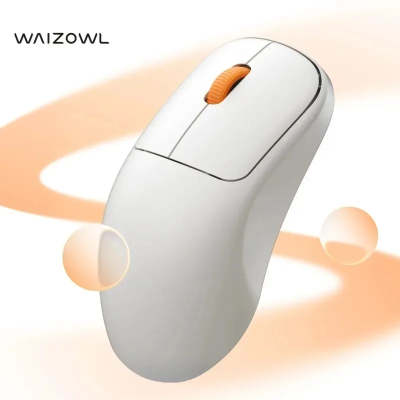 New Waizowl Wireless Gaming Mouse PAW3395 26K DPI 4KHz Polling Rate Tri-Mode Symmetrical Esports Mice for Medium Large Hands